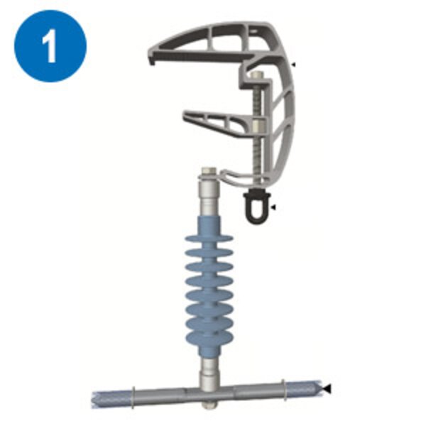 SUPPONTKIT (étau universel  et isolateur HTA) pour réseau aérien HTA